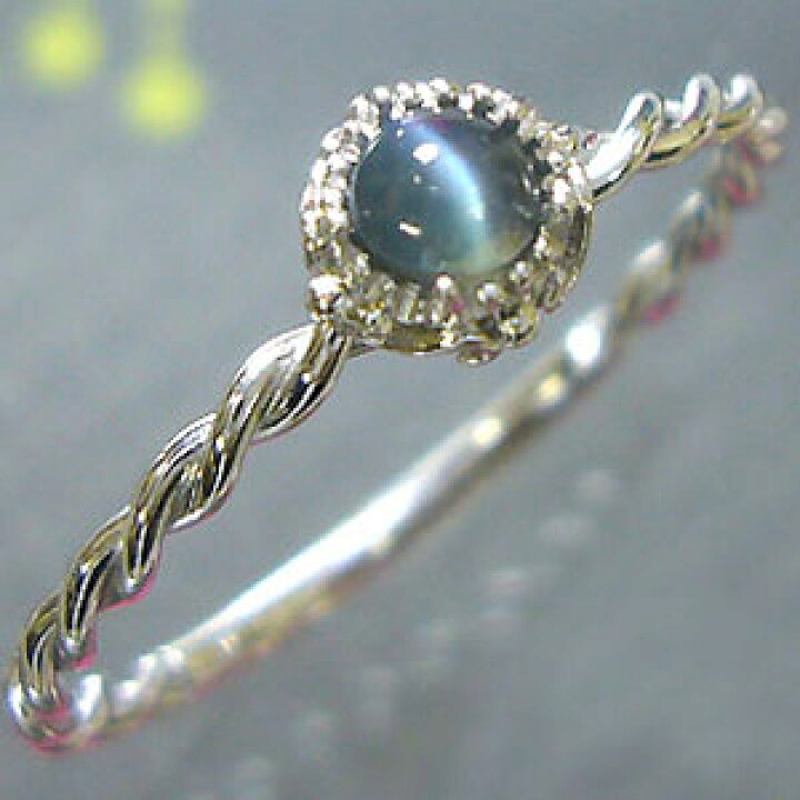 楽天市場】アレキサンドライト キャッツアイ リング K18 シンプル  