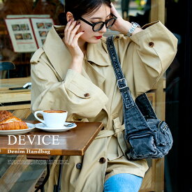 【新作★クーポンで38％OFF】DEVICE ショルダーバッグ ボディバッグ ハンドバッグ デニム レディース メンズ ユニセックス ウォッシュ加工 軽量 小さめ おしゃれ かわいい 人気 通勤 通学 旅行 お出かけ カジュアル 2way
