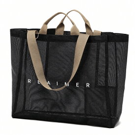 《クーポンで3,509円 2点で50％OFF》メッシュバッグ トートバッグ レディース プールバッグ 軽い 軽量 大容量 A4 大きめ サマーバッグ 海 ビーチ カゴバッグ 洗える 夏バッグ 肩掛け ボトルホルダー マザーズバッグ 旅行 通学 通勤 リエメ sappi コラボ バック ブランド