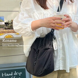 【20％OFF★クーポンで3168円】ショルダーバッグ 巾着バッグ メンズ レディース 軽量 斜めがけ ミニショルダーバッグ パラコード 黒 カジュアル 巾着ショルダーバッグ ナイロン 軽量ドローストリングバッグ ユニセックス サブバッグ 高見え ボディバッグ