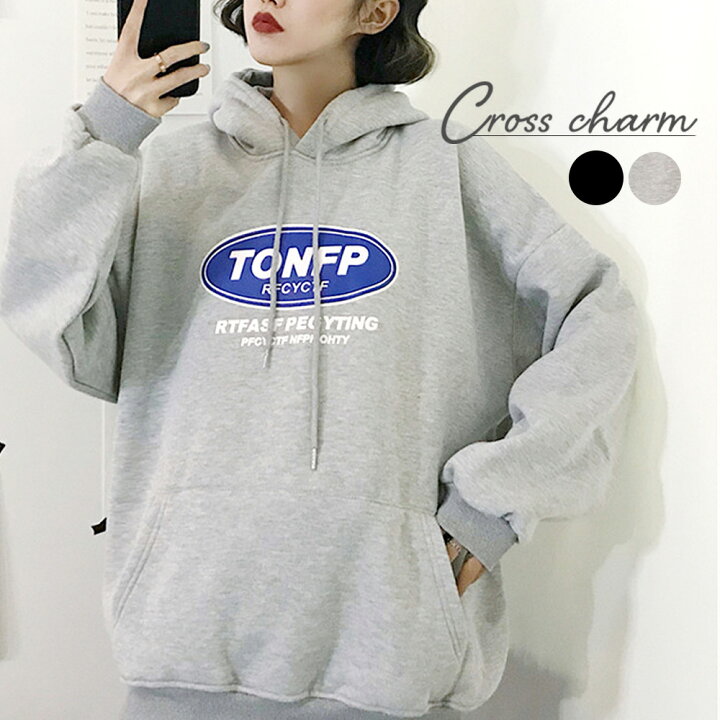 楽天市場 パーカー ロゴ レディース おしゃれ メンズ 韓国 オーバーサイズ お揃い スウェット ストリート トレンド ゆったり 大きめ ビッグシルエット ペアルック 暖かい ファッション 長袖 トップス 韓国ファッション カレッジロゴ 春 バッグ通販 クロスチャーム