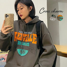 パーカー ロゴ レディース おしゃれ メンズ 韓国 オーバーサイズ お揃い スウェット ストリート トレンド ゆったり 大きめ ビッグシルエット ペアルック ファッション 長袖 トップス 韓国ファッション カレッジロゴ