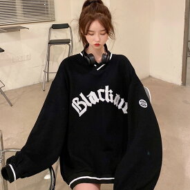 トレーナー レディース メンズ スウェット 韓国ファッション 大きいサイズ トップス ビックシルエット おしゃれ 無地 オルチャンファッション 韓国服 長袖 ロゴ プリント ビッグ プルオーバー ユニセックス