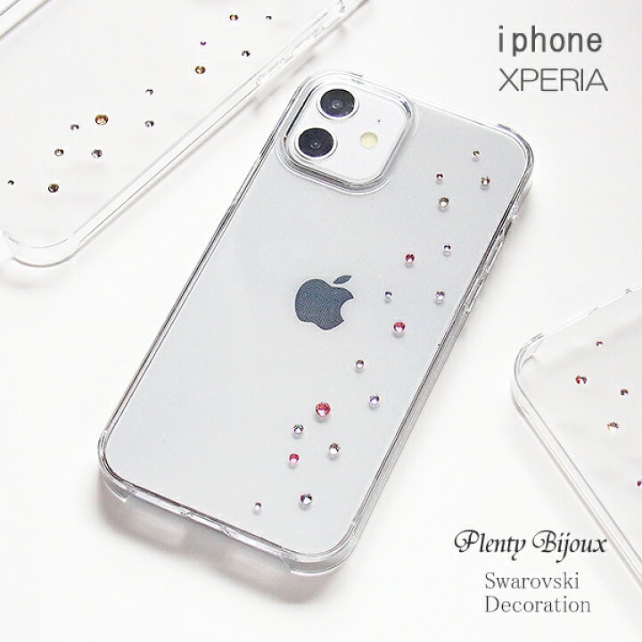 楽天市場】スマホケース スマホカバー スワロフスキー【シンプル デコ 
