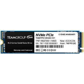 Team SSD 128GB 2280 M.2 PCIe 3.0 x4 with NVMe 1.3 M key 内蔵 型 MP33 シリーズ 3D NAND 機能 75 TBW 読込 1500MB/s 書込 500MB/s チーム TM8FP6128G0C101