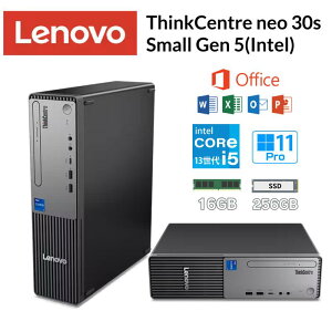 Lenovo �I�t�B�X�t�� �f�X�N�g�b�v�p�\�R�� ThinkCentre neo 30s Small Gen 5 CPU ��13���� intel core i5 13420H ������ 16GB SSD 256GB Windows11 Pro Microsoft Office 2024 DVD �X�[�p�[�}���`�h���C�u ���� �L��LAN �V�i 13DGS4M