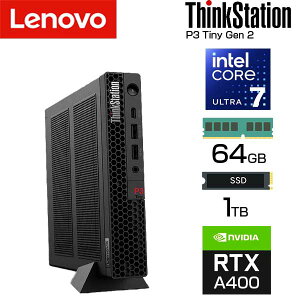 �y�G���g���[�Ń|�C���g�ő�28.5�{�z �y��e�� ������ 64GB AI ���ځz lenovo �����^ ���[�N�X�e�[�V���� ThinkStation P3 Tiny Gen 2 �C���e�� Core Ultra 7 265 SSD 1TB NVIDIA RTX A400 Windows 11 Pro �L��LAN �f�X�N�g