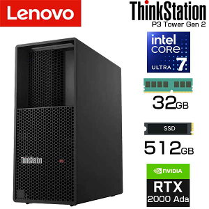 �yNVIDIA RTX 2000 Ada ��e�� ������ 32GB�z lenovo ���[�N�X�e�[�V���� ThinkStation P3 Tower Gen 2 intel Core Ultra 7 265 20�R�A SSD 512GB + HDD 2TB DVD-ROM WIndows11 Pro �L�� ����LAN �f�X�N�g�b�v�p�\�R�� PC ���m�{