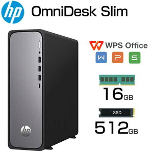 HP �ȃX�y�[�X �f�X�N�g�b�v�p�\�R�� OmniDesk Slim S03 �V���[�Y �I�t�B�X�t�� �I���\ CPI intel 300 / Core i5 14400 ������ 16GB SSD 512GB Windows11 �L�� ����LAN McAfee 3�N �q���[���b�g�p�b�J�[�h