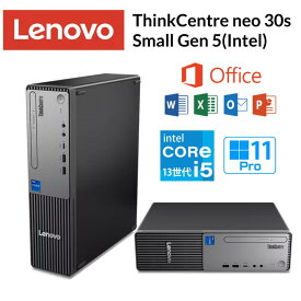 Lenovo デスクトップパソコン ThinkCentre neo 30s Small Gen 5 オフィス付き CPU 第13世代 intel core i5 13420H メモリ 16GB SSD 512GB Windows11 Pro 有線LAN Microsoft Office H&B 2024 DVD スーパーマルチドライブ 新品 13DGS4N700 【時間指定/代引不可】