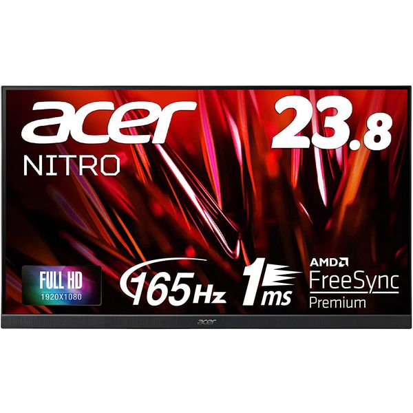Acer エイサー 23.8型 ワイド インチ フルHD 1920×1080 VA パネル ノングレア LEDバックライト  ディスプレイ  NITRO QG1  QG241YPbmiipx モニター 応答速度 1ms 144Hz 165Hz     ゲーミング 23 インチ 