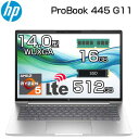 【エントリーでポイント5倍:最大33倍】 【LTE通信 対応】HP ノートパソコン ProBook 445 G11 14.0インチ WUXGA AMD Ryzen 5 7535U メモリ 16GB SSD 512GB Windows11 Pro 有線 無線LAN WWAN 4G LTE WEBカメラ 指紋センサー ノートPC パソコン A3QN0PA#ABJ