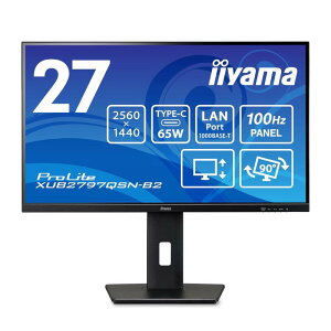 iiyama �}�E�X�R���s���[�^�[ ProLite 27�C���` ���j�^�[ WQHD (2560×1440) IPS �p�l�� HDMI DisplayPort USB Type-C �������� �p�x���� ��] �f�B�X�v���C �V�i XUB2797QSN-B2 �y�������/���Ԏw��s�z