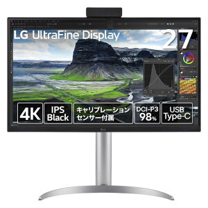 LG �t���f�B�X�v���C 27�C���` 27�^ IPS 4K �����n�[�h�E�F�A �L�����u���[�V���� Display HDR 400 USB Type-C / DisplayPort / HDMI ×2 / �`���g / �������� / �s�{�b�g �Ή� 27UQ85RV-W