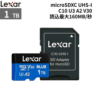 Lexar ���� Blue 1TB microSDXC UHS-I �J�[�h �A�_�v�^�[�t�� �ő�160MB/�b C10 U3 A2 V30 �t��HD 4K UHD �}�C�N��SD�J�[�h �t���b�V���������[�J�[�h ���� TF�J�[�h �V�i LMSBLUE001T-BNANG �y���[���ցz