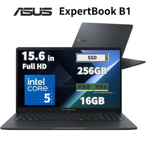 ASUS �m�[�g�p�\�R�� ExpertBook B1 15.6�C���` �t��HD intel Core 5 120U������ 16GB DDR5 �X�g���[�W SSD 256GB Windows11 Pro �L�� ����LAN WEB�J���� �w��Z���T�[ �e���L�[ �V�i �G�C�X�[�X �y�@�l����/���Ԏw��/