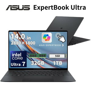 ASUS 14.0�^ �m�[�g�p�\�R�� Expertbook Ultra CPU intel Core Ultra 7 356H ������ 32GB SSD 1TB windows11 pro copiloy+PC �Ή� �L�@EL �f�B�X�v���C �w��F�� ���� �V�i B9406CAA-TG1028X �y�@�l����/���Ԏw��/����s�z