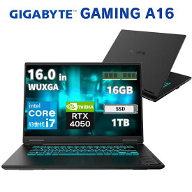 GIGABYTE ゲーミング ノートパソコン GAMING A16 16.0インチ WUXGA 165Hz intel Core i7 13620H 10コア メモリ 16GB DDR5 SSD 1TB NVIDIA GeForce RTX 4050 Windows11 Pro 有線 無線LAN WEBカメラ ノート PC ギガバイト 新品 CMHI2JP894SP