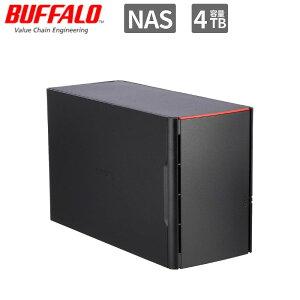 Buffalo �o�b�t�@���[ LinkStation for SOHO RAID�@�\���� ���M��HDD WD Red�̗p �l�b�g���[�NHDD �V�i NAS �f�[�^�ۑ� 4TB LS220DN0402B �y����s��/���ԑюw��s�z