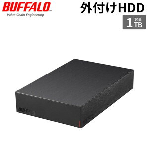 Buffalo �o�b�t�@���[ HD-LE1U3-BB USB3.2 Gen.1 �Ή��O�t��HDD 1TB �u���b�N HD-LE1U3-BB �V�i �y����s��/���ԑюw��s�z