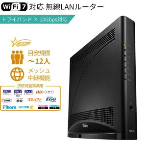 NEC Aterm 19000T12BE Wi-Fi 7 ����LAN���[�^�[ �g���C�o���h 6GHz 5GHz 2.4GHz 10Gbps WAN LAN �V�i �V�i PA-19000T12BE �y����s��/���ԑюw��s�z