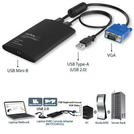 StarTech.com 携帯用KVMコンソールアダプタ ノートパソコンのUSBに接続 ファイル転送/ビデオキャプチャ機能付き NOTECONS02