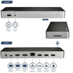 StarTech.com fA4Kj^[ΉUSB-ChbLOXe[V DP/HDMIj^ Windows/MacΉ USB 3.0 SDJ[h[_[ 60W USB PD DK30CHDDPPD