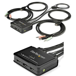 yő85OFFI100|CgobNz StarTech.com P[ǔ^ 2|[g USB HDMIΉKVMXCb` 4K/60HzΉPCؑ֊ 1.5mP[u 3.5mmI[fBIΉ SV211HDUA4K