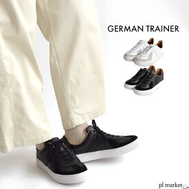 【2023秋冬新作】ジャーマントレーナー GERMAN TRAINER スニーカー メンズ レディース ユニセックス アクションレザー 春 夏 秋 冬 オールシーズン ブラック/ホワイト 42600