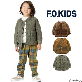 【2023秋冬新作】F.O.KIDS エフオーキッズ アウター ジャケット ノーカラー キルト ジャケット 男の子 女の子 ユニセックス 春 秋 冬 ポリエステル 全3色 100cm-150cm R502013