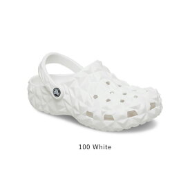 【300円OFFクーポン/20％OFF/2025春夏新作】 クロックス 正規取扱店 Crocs クラシック ジオメトリック クロッグ Classic Geometric Clog サンダル 軽量 メンズ レディース 男女兼用 ユニセックス コンフォート ホワイト ブラック 快適 軽い 靴 シューズ 幾何学模様 209563