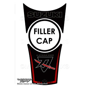 モトグラフィックス タンクパッド ブラック/グレー/レッド KATANA MT-TS036KR