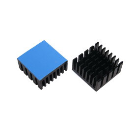 ヒートシンク サイズ約20×20×10ミリ　アルミ製ブラック　8個、12個セット　導熱接着シート付