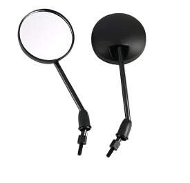 汎用バイクミラー 正ねじ8mm 左右セット 丸形ラウンドタイプ