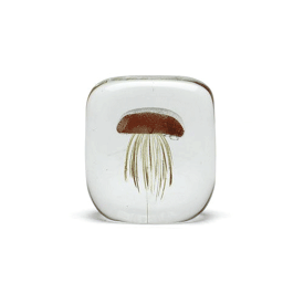 Jellyfish Paper Weight “Square”ジェリーフィッシュペーパー ウェイト "スクエア"くらげが浮遊するグラスオブジェハンドメイドインテリアギフト プレゼント ステーショナリー