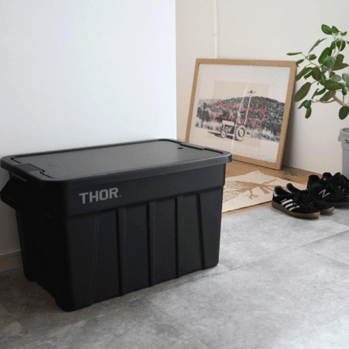 THOR コンテナ 75L ブラック (ガレージ、キャンプ、アウトドア) 楽天市場】THOR Large Totes With Lid 75L DC