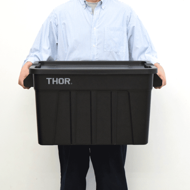 THOR 　コンテナ　７５L　ブラック　（ガレージ、キャンプ、アウトドア） 楽天市場】Thor コンテナ 75L 収納ボックス コンテナボックス
