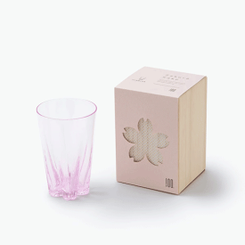 SAKURASAKU - Tumbler さくらさく タンブラー（ピンク）冷たい飲み物をグラスに入れることによる結露現象によって卓上に桜の花を咲かせます。グラスキッチン用品インテリアギフト プレゼント桐箱入りダイニングリビング