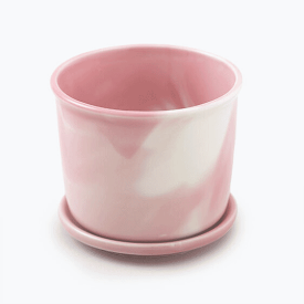 Mug Pot Marble Pinkマグポット　マーブルピンクマグカップの胴体が3号ポット美濃焼の磁器の植木鉢インテリアガーデニングギフト プレゼント