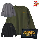 AVIREX WORK スウェットシャツ 防寒着 防寒服 作業着 作業服 メンズ アビレックス スウェット バイク ライダー ライダースジャケット ブルゾン OD カーキ 新作 2025 KURODARUMA クロダルマ