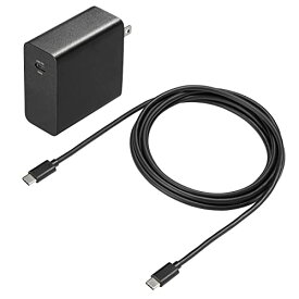 サンワサプライ AC充電器 USB PD対応(最大65W) Type-Cケーブル付き ACA-PD91BK 送料無料