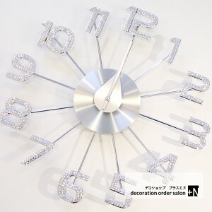 掛け時計 豪華 オフィス インテリア プレゼント スワロフスキー シルバー おしゃれ時計 スワロフスキー掛け時計 ギフト 引っ越し祝い 新築祝い