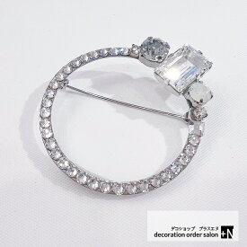 ブローチ スワロフスキー サークル 丸 スワロフスキービジュー ブローチ コサージュ ゴールド ピンバッチ セレモニー 入学式 入園式 卒業式 卒園式 二次会 成人式 パーティーアクセサリー