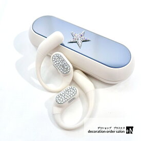 (nb) Audio オープンイヤー イヤホン 空気伝導 ワイヤレスイヤホン 耳をふさがない 軽量 耳掛け ながら聴き Bluetooth 365日保証 Open÷【VGP 2025受賞】イヤホン 選べるイニシャル 選べるスワロフスキーカラー プレゼントにもおすすめ ワイヤレスイヤホン キラキラ 可愛い