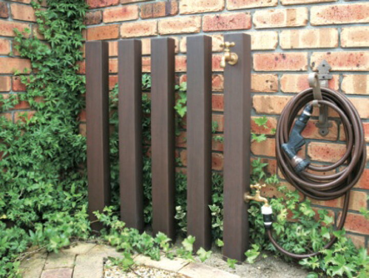 立水栓セット おしゃれ 外水栓 外 ウォータースタンドディーズガーデン 水道 2口 蛇口 手洗い場 水栓柱 セット