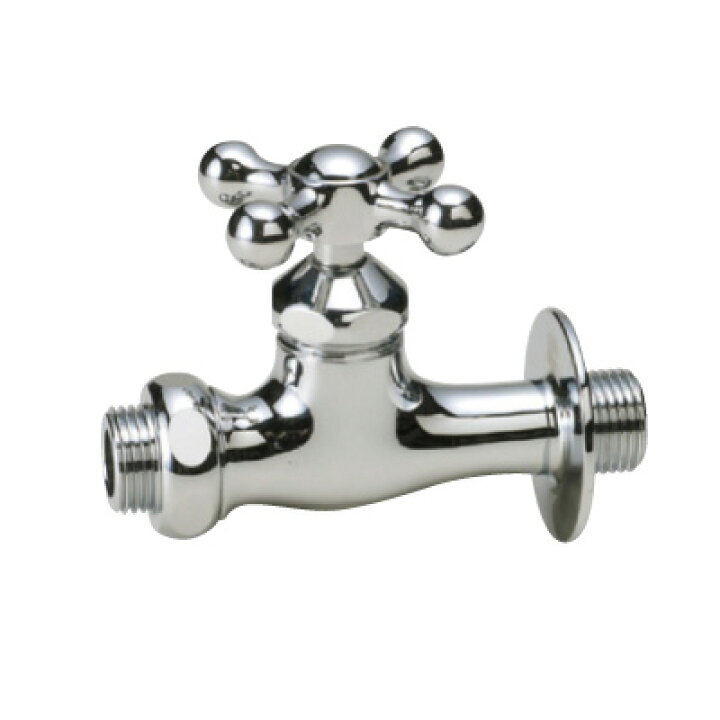 楽天市場 水栓 補助蛇口 ハンドル おしゃれ Fシリーズ 補助水栓 クロス クロームメッキ 立水栓向け 飾り水栓 エクステリア通販プルーマガーデン