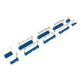 ロングシート内装セットA(ブルー) 4ドア車用2両分入り