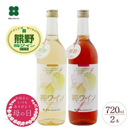 梅ワイン 母の日 プレゼント ギフト 【白・ロゼ 720ml×2本】 お酒 贈り物 和歌山 プラム食品 送料無料 （北海道・沖縄は送料825円）