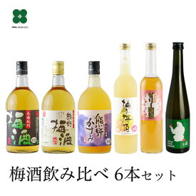 梅酒 家飲み セット 【紀州の梅酒 6種6本 飲み比べセット】 和歌山 熊野梅酒 本場紀州梅酒 熊野かすみ 柚子梅酒 ゼリー梅酒 りんご梅酒 プラム食品 送料無料 （北海道・沖縄は送料825円） 梅酒専門店プラム