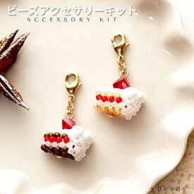 ビーズキット 苺ショート・チャームキット 手作りキット スィーツ バッグ チャーム お菓子 ケーキ チャーム 手作りアクセサリー ハンドメイド 親子 手作り 子供 工作 キット マスクチャーム